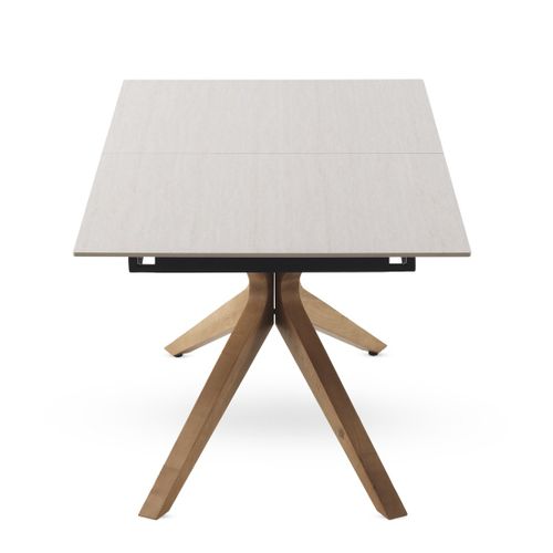 Table Extensible 160/200x90 Pied En Chêne Et Plateau En Céramique