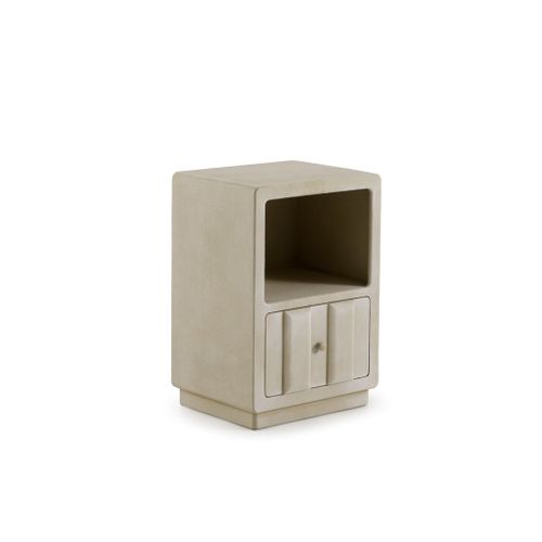 Table De Chevet Tiroir En Polyrésine Ciment Sable