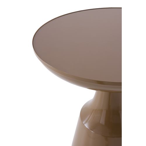 Table D'appoint En Métal Marron Avec Plateau En Verre