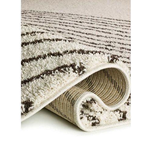 Tapis Shaggy Abstrait Lush Coastalina Blanc/noir 120x180 Cm