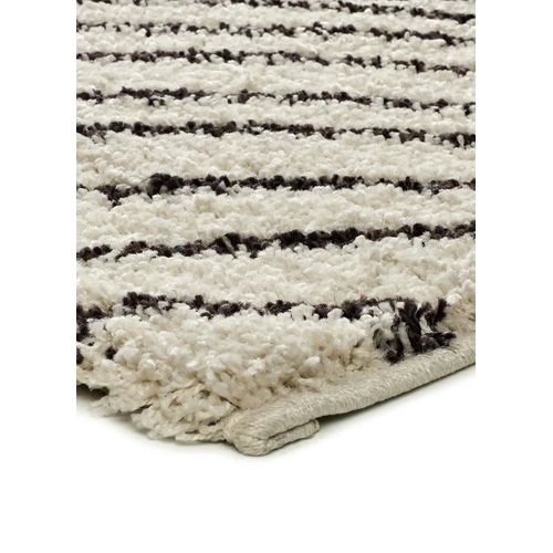 Tapis Shaggy Abstrait Lush Coastalina Blanc/noir 120x180 Cm