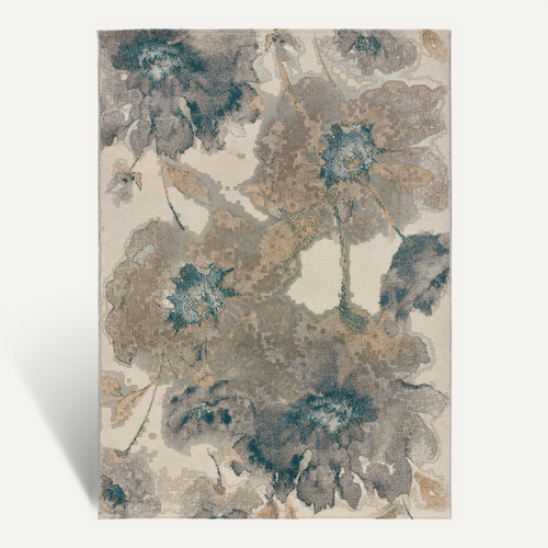 Tapis Floral Sara 12339 Beige/bleu/gris 80x150 Cm