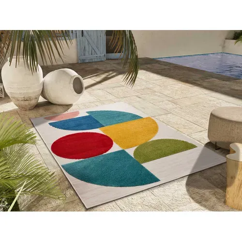 Tapis Extérieur Moderne à Relief Mila 23522 Multicolore 80x150 Cm
