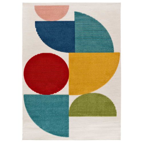 Tapis Extérieur Moderne à Relief Mila 23522 Multicolore 80x150 Cm