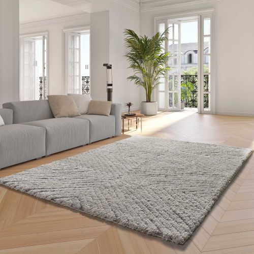 Tapis Shaggy Scandinave Atesa 80365 Gris 60x120 Cm