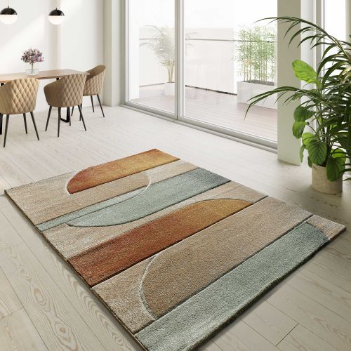 Tapis Géométrique Sora 40323 Beige/rouille/vert 140x200 Cm