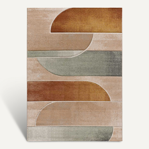 Tapis Géométrique Sora 40323 Beige/rouille/vert 140x200 Cm