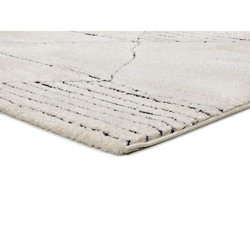 Tapis Ethnique à Relief Turin 2312 Blanc/noir 120x170 Cm