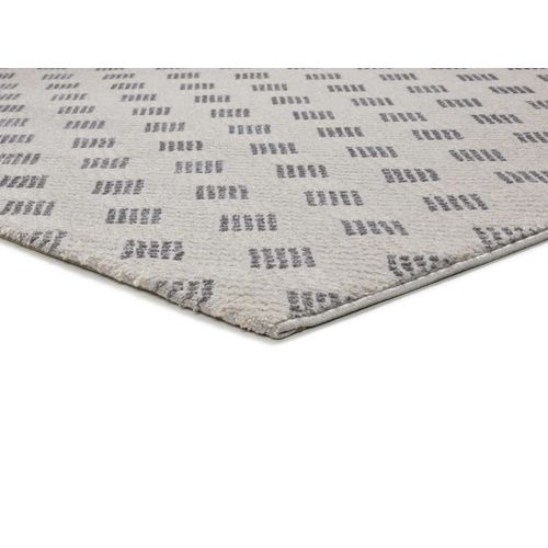 Tapis Géométrique à Relief Baresa 12951 Gris Clair 133x190 Cm