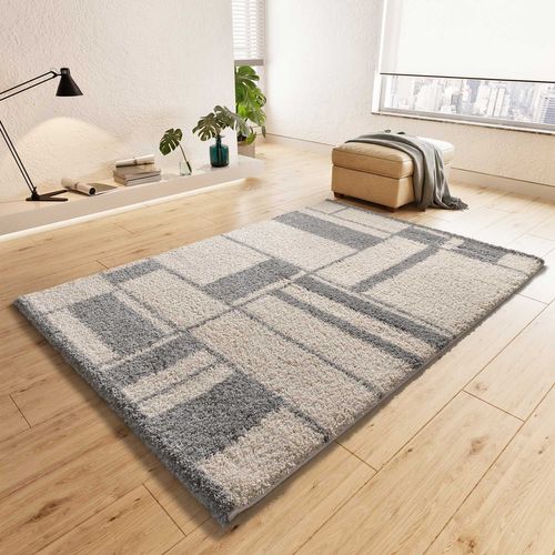 Tapis Shaggy Helia 8816 Beige/gris 133x190 Cm