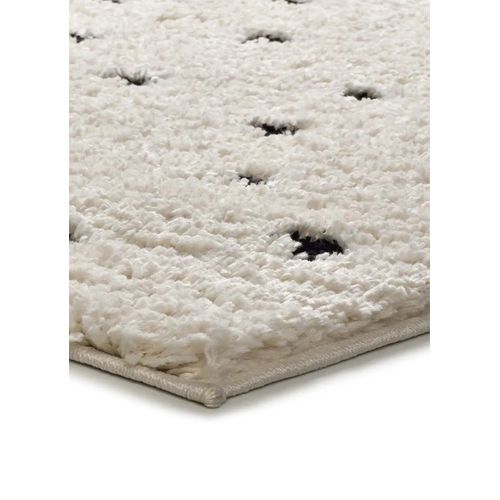 Tapis Shaggy Scandinave Atesa 80406 Blanc/noir 60x120 Cm