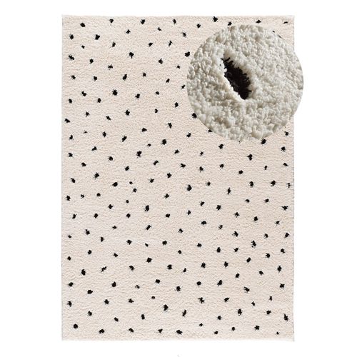 Tapis Shaggy Scandinave Atesa 80406 Blanc/noir 60x120 Cm