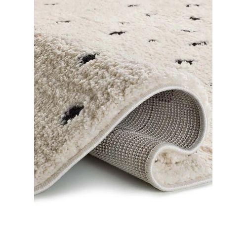 Tapis Shaggy Scandinave Atesa 80406 Blanc/noir 60x120 Cm