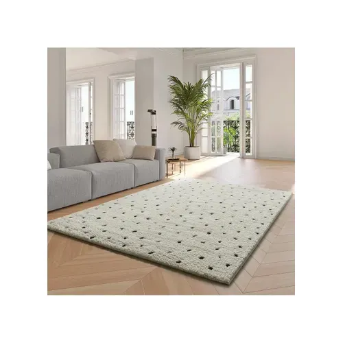 Tapis Shaggy Scandinave Atesa 80406 Blanc/noir 60x120 Cm