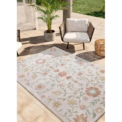 Tapis Extérieur Motifs Floraux Samara 54578 Beige/multicolore 160x230 Cm