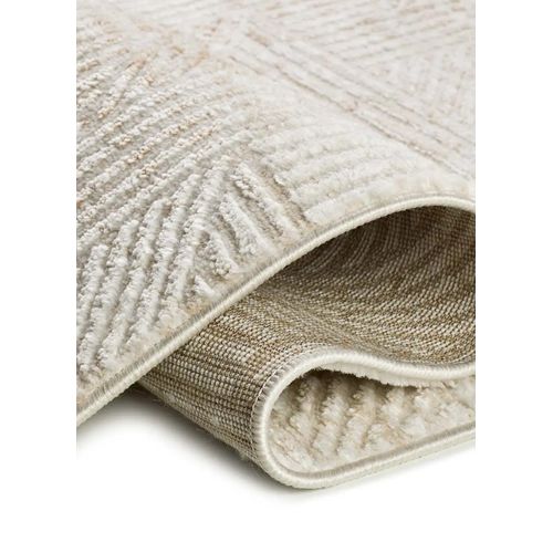 Tapis Géométrique Á Relief Keops 4448 Beige/rouille 134x200 Cm