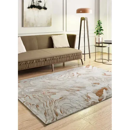Tapis Abstrait Á Relief Keops 5807 Beige/rouille 154x230 Cm