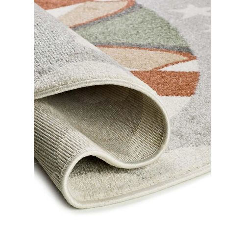 Tapis Enfant Rond Cirque Beats 40486 Gris 120x120 Cm