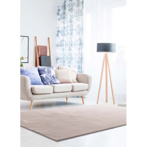 Tapis Lavable Uni Loft Liso Rose Poudré 60x120 Cm