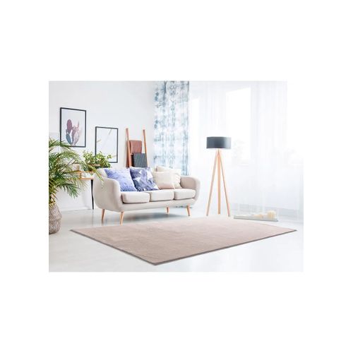 Tapis Lavable Uni Loft Liso Rose Poudré 60x120 Cm