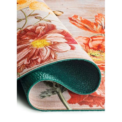 Tapis De Cuisine Fleurs Ricci Camelia Multicolore 52x200 Cm