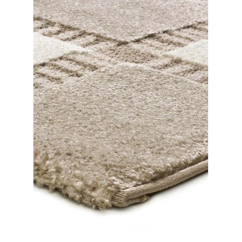 Tapis Géométrique à Relief Candela 2451 Beige/blanc 160x230 Cm