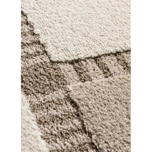 Tapis Géométrique à Relief Candela 2451 Beige/blanc 160x230 Cm