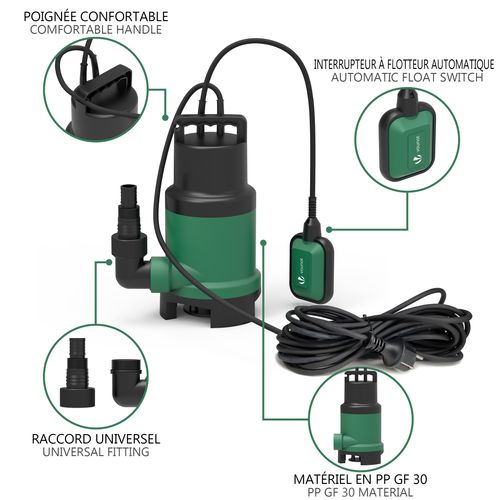 Pompe Evacuation Pour Eaux Chargees 750w