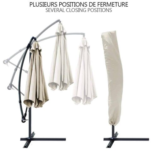 Parasol Deporte 3m Avec Housse De Protection Beige