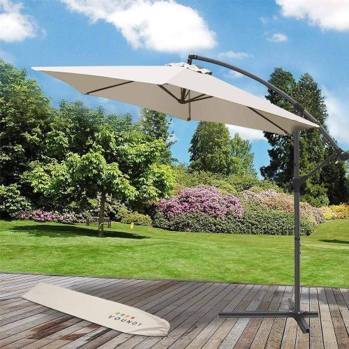 Parasol Deporte 3m Avec Housse De Protection Beige