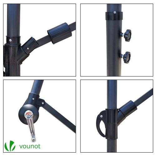 Parasol Deporte 3m Gris Fonce Avec Housse De Protection
