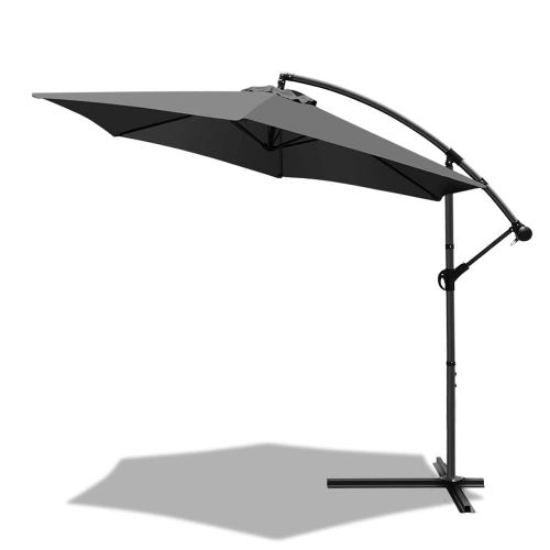 Parasol Deporte 3m Gris Fonce Avec Housse De Protection