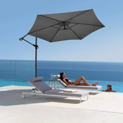 Parasol Deporte 3m Gris Fonce Avec Housse De Protection