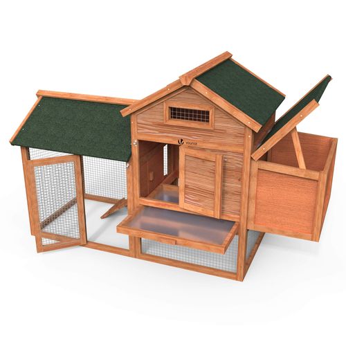Poulailler En Bois Avec Pondoir Et Perchoir Accueillant 2 Poules