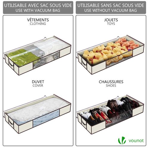 Lot De 5 Housses De Rangement Sous Vide Sous Lit
