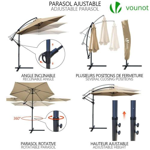 Parasol Deporte 3m Kaki Avec Housse De Protection