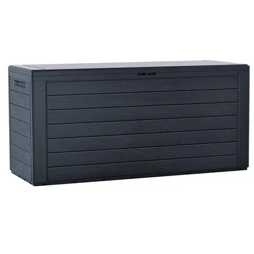 Coffre De Rangement Extérieur 280l  En Pp 116x44x55cm Style Bois Anthracite