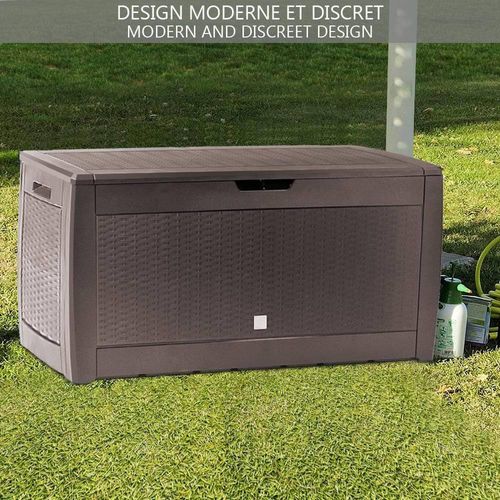 Coffre De Rangement Extérieur 310l  En Pp 119x48x60 cm Style Polyrotin Marron