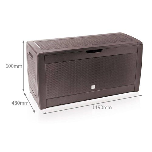 Coffre De Rangement Extérieur 310l  En Pp 119x48x60 cm Style Polyrotin Marron