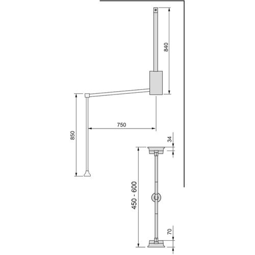 Penderie Rabattable Chromée Pour Armoire Hang Largeur Réglable De 45 à 60 Cm