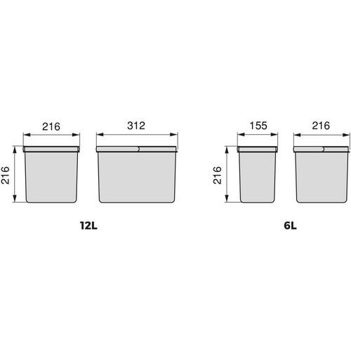 Bacs De Tri Pour Tiroir De Cuisine Recycle 1 Bac De 12 Litres Et 2 Bacs De 6 Litres