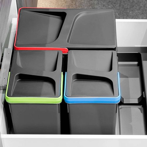 Bacs De Tri Pour Tiroir De Cuisine Recycle 1 Bac De 12 Litres Et 2 Bacs De 6 Litres