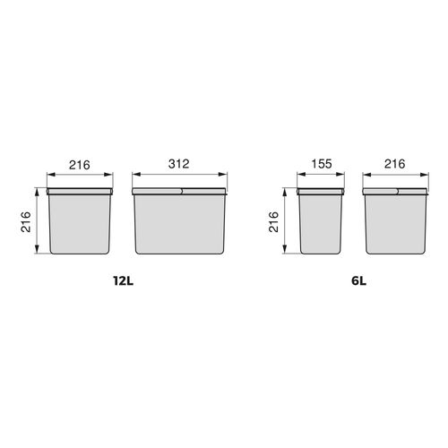 Bacs De Tri Pour Tiroir De Cuisine Recycle 1 Bac De 12 Litres Et 2 Bacs De 6 Litres