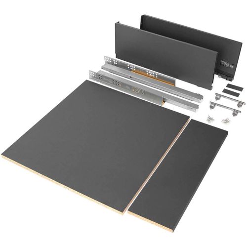 Kit Tiroir Anthracite Pour Cuisine Et Salle De Bain Vertex Module De 60 Cm - Hauteur De 17.8 Cm