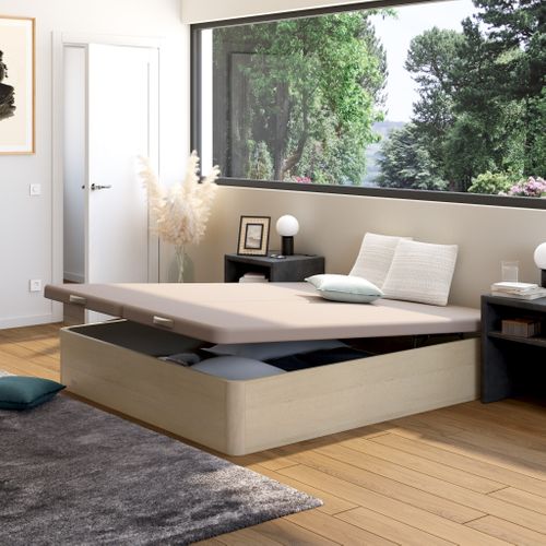 Sommier coffre 160x200 cm FLEX ROYAL beige vue d'ambiance 1