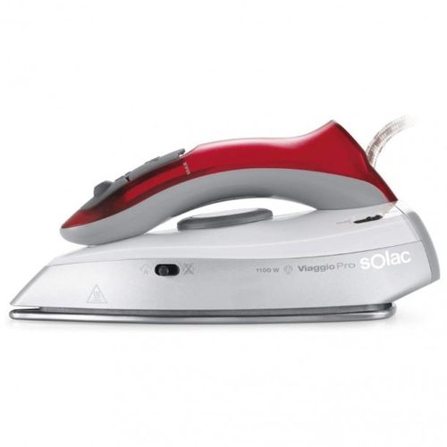 Solac Viaggio Pro Fer à Repasser Voyage 1100W - Jet Vapeur 45g/min, Poignée Pliable, Bi-tension