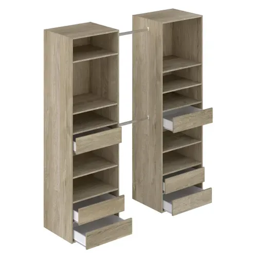 Kit dressing L. 177 cm JIMMY imitation chêne vue de profil