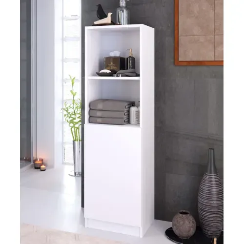 Colonne de salle de bain à poser MOOREA Blanc vue d'ambiance 1