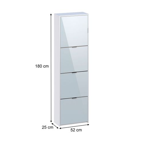 Meuble à chaussures avec miroir VEGAS blanc