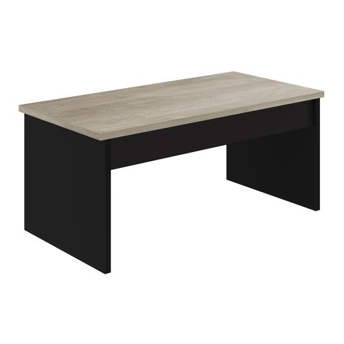 Table basse avec plateau relevable YANA Noir et imitation chêne